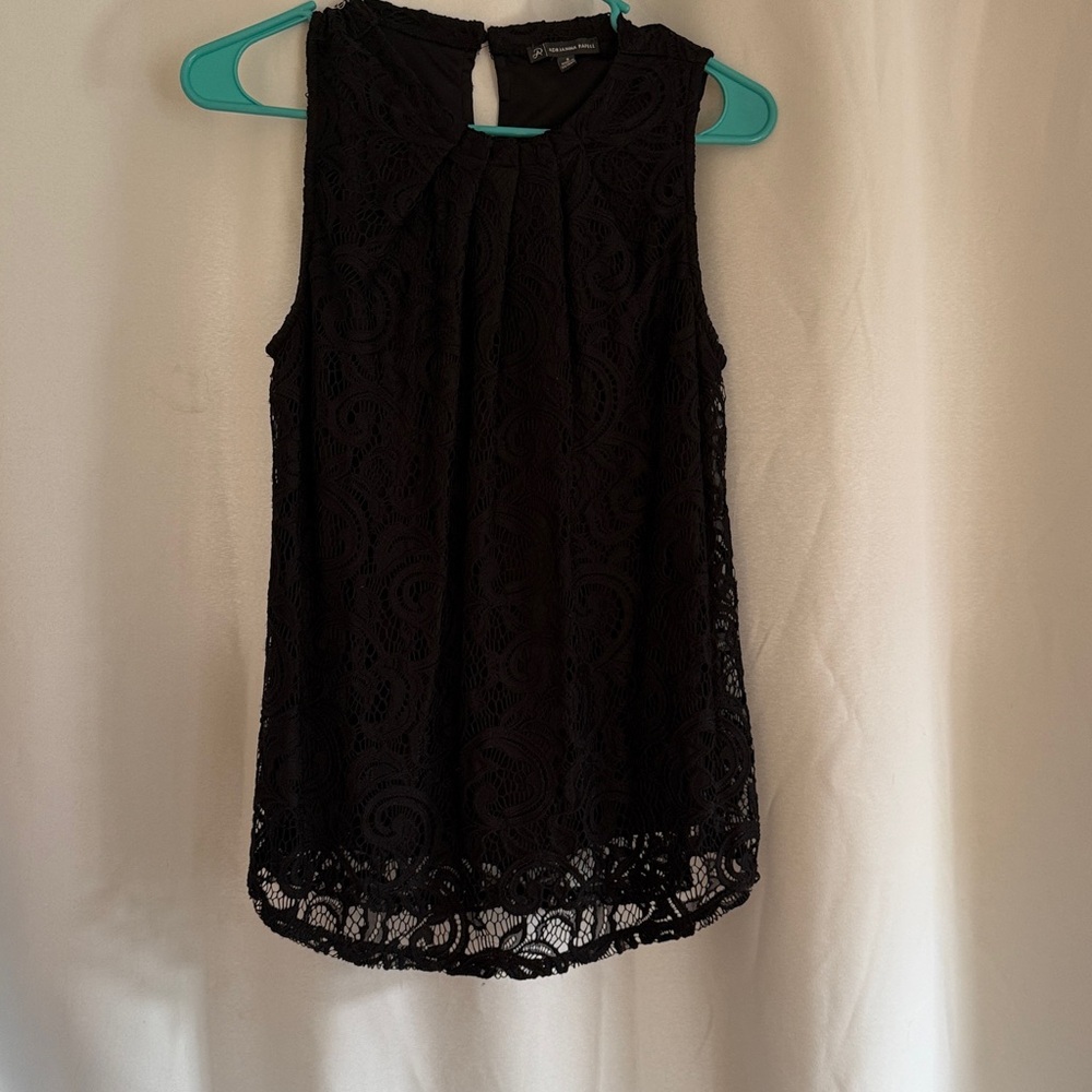 Adrianna Papell Black Lace Blouse